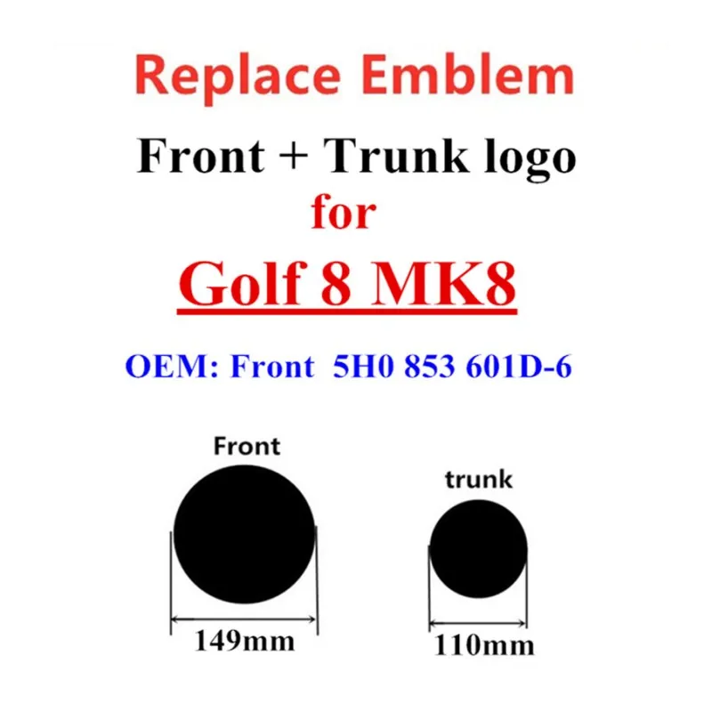 

Эмблема для передней решетки автомобиля Golf-8 MK8 2021 2022, 2 шт.