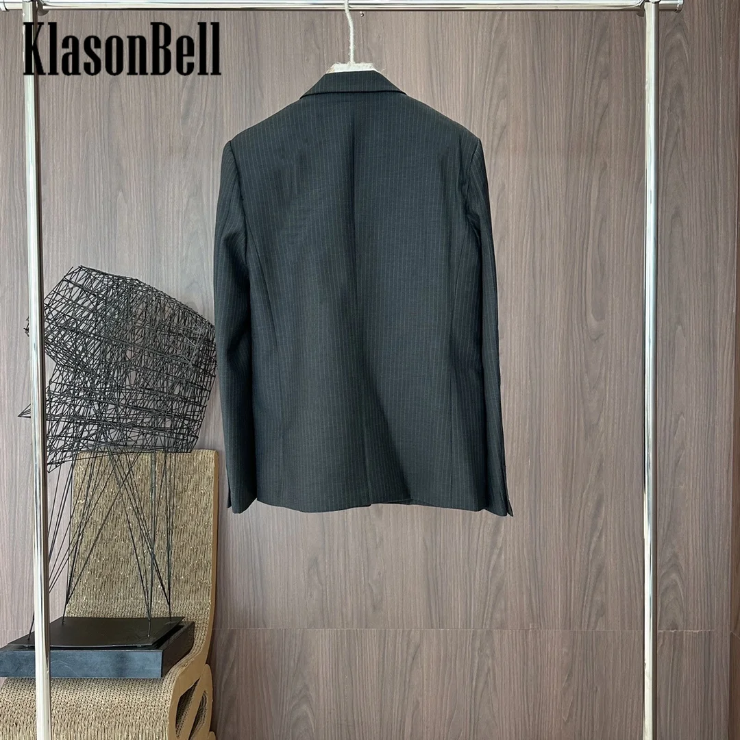 Женский двубортный блейзер в полоску KlasonBell подиумная одежда свободная куртка с