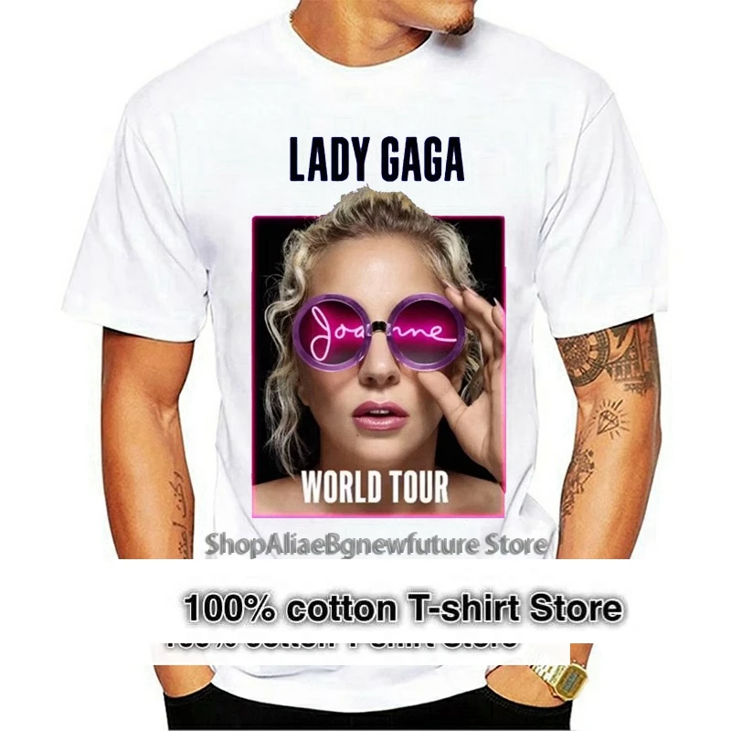 

New Lady Gaga Joanne World Tour Album Men's White T-Shirt Size S-3XL T Shirt Hot Topic Men Short Sleeve Print