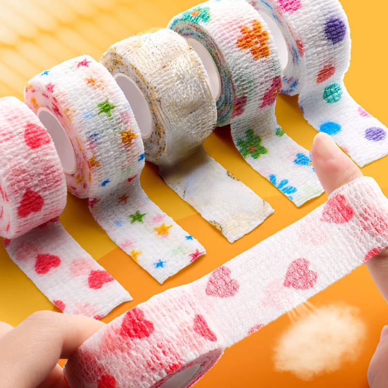 3pcs Non-woven Bandages for Children Kids Sports Wound Dressing Patch Elastic Adhesive Bandages for Finger Arm Leg Bandage