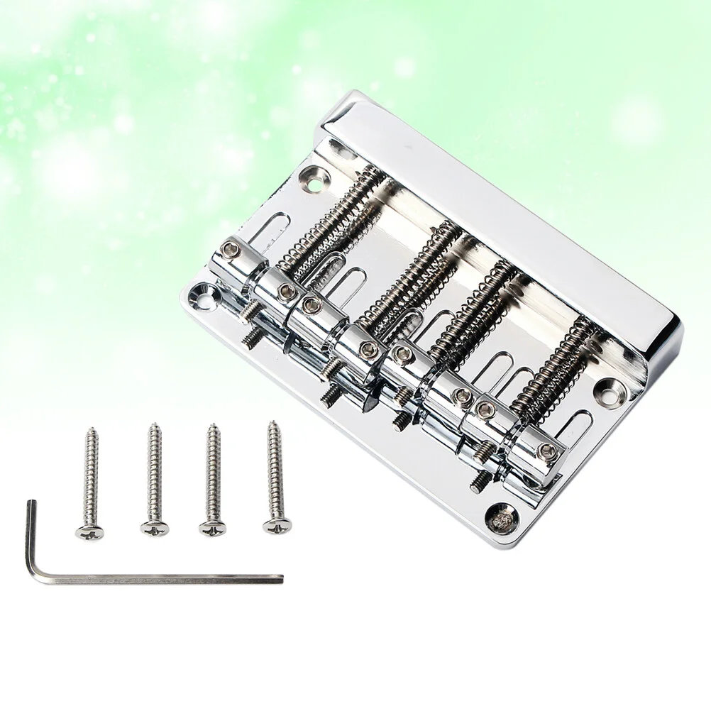 

GA1007 Metal 4 String Bass Bridge Vintage Style Bridge for Jazz Bass Guitar with 4 Screws and 1 Wrench (Silver)