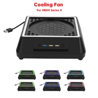 new cooling fan base for xbox series x with 7 colors lights with led