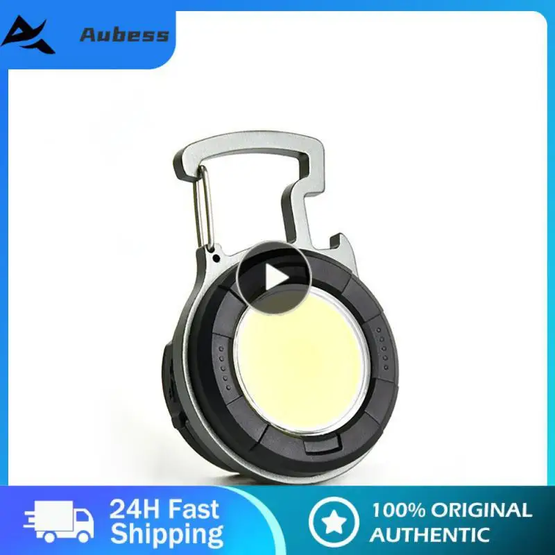 

2/4/6PCS Cob Keychain Light Type-c Charging Hiking Torch 180° Adjustable Bracket 4 Gear Camping Light Bottle Opener Led