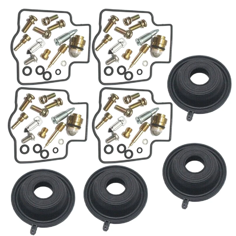 

4 Sets Motorcycle Carburetor Carb Repair Rebuild Kit with Diaphragm Fit for Kawasaki ZX900 Ninja ZX9R GPZ900R 1994 1995-2003