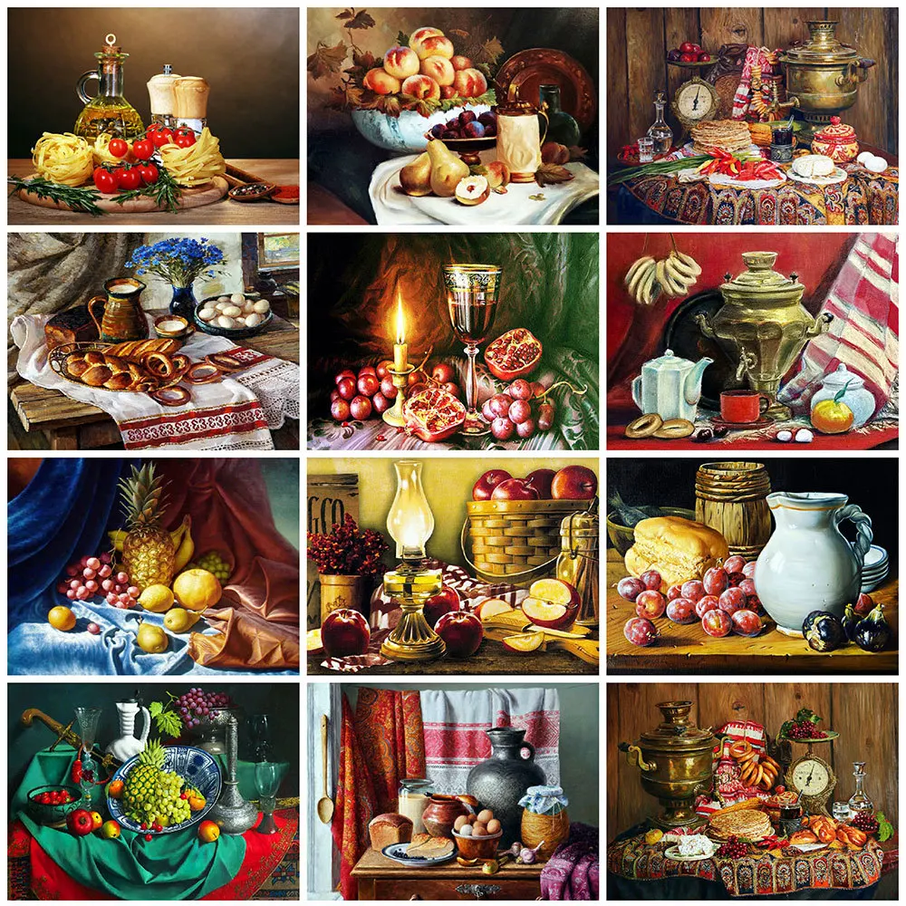 

MomoArt Diamond Embroidery Kitchen Cross Stitch Diamond Painting Landscape 5D New Arrivals Mosaic Fruit Picture Handmade Hobby