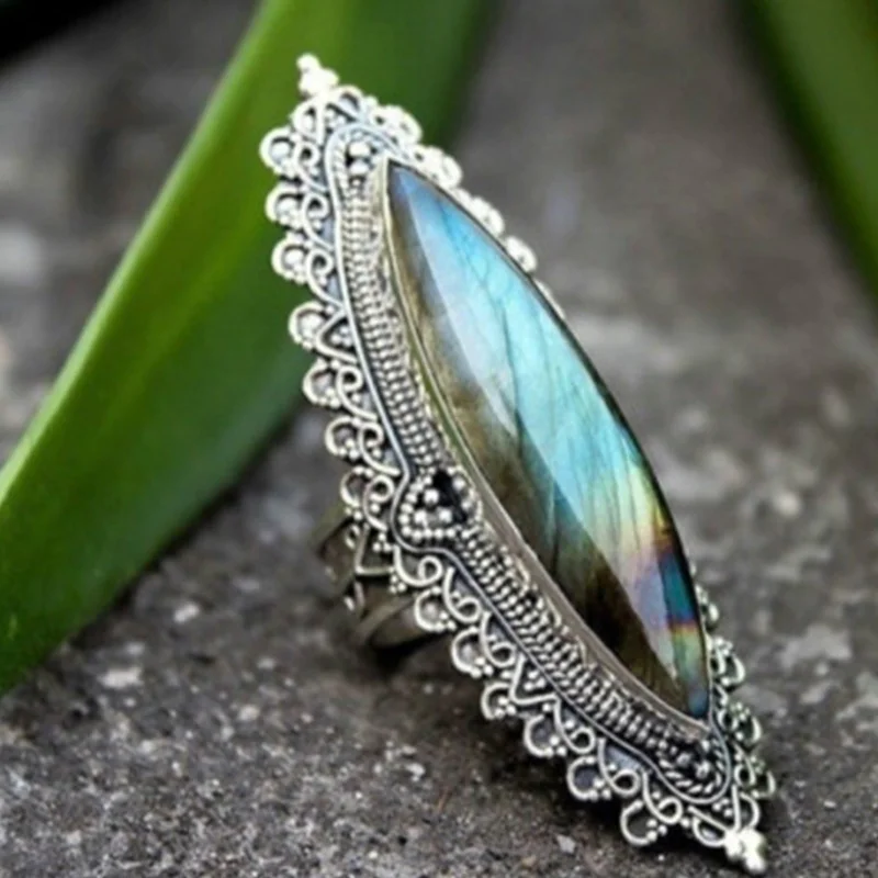 

Shell marble grain water drop ring lady's elegant hand ornament