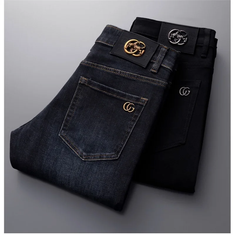 Мужские джинсы на осень и зиму 2024 доступные Роскошные модные повседневные