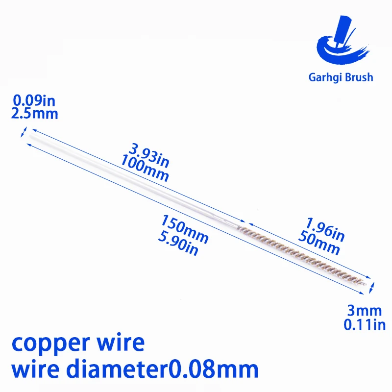 

Щетка Garhgi φ2,1-18 мм Щетки из медной проволоки для очистки труб из витой проволоки для удаления заусенцев, полировки поверхности, отделки дрели