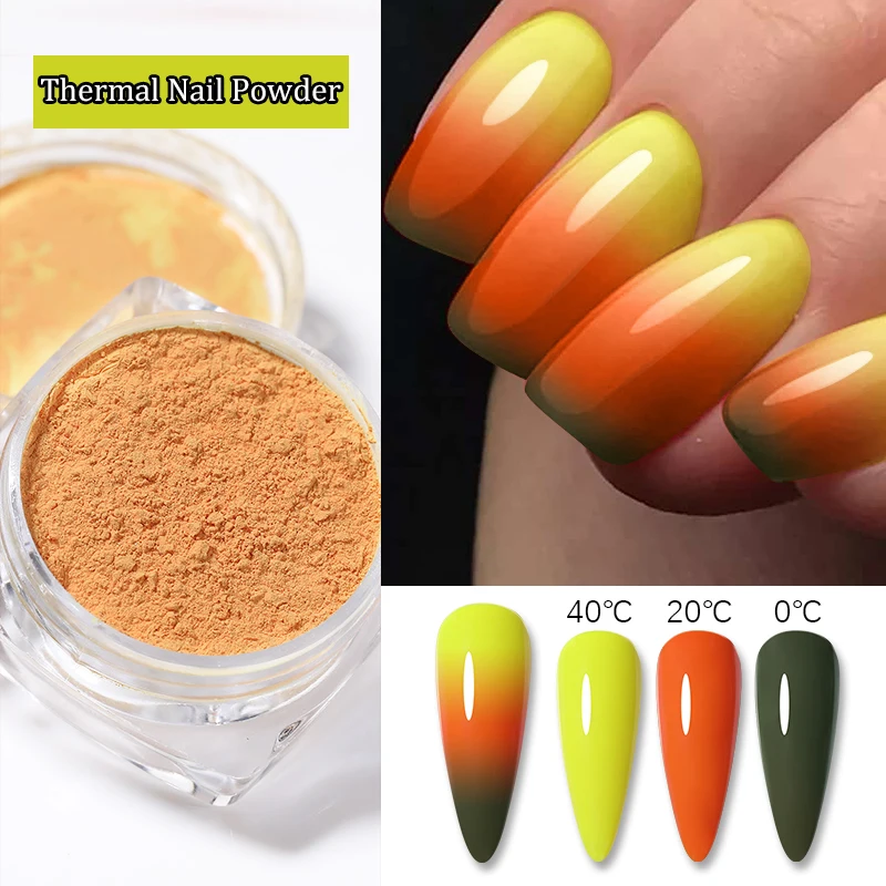 

Thermal Nail Powder 3-layers Color Changing Effect Glitter Nail Shinning Crystal Chrome Pigment UV Gel Polish Nail Decorations