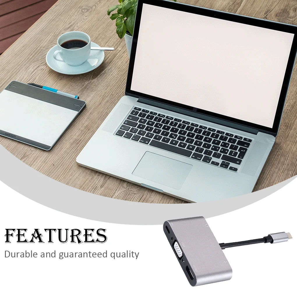 

Type-c к HDMI-совместимое устройство для стабильного расширителя, универсальное высокоскоростное устройство разветвителя 5 в 1, аксессуар