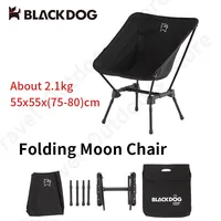 Naturehike Black Dog Outdoor Ultralight 2.1kg Folding Camping Chair Detachable Portable Beach Picnic Fishing Hiking Moon Chair