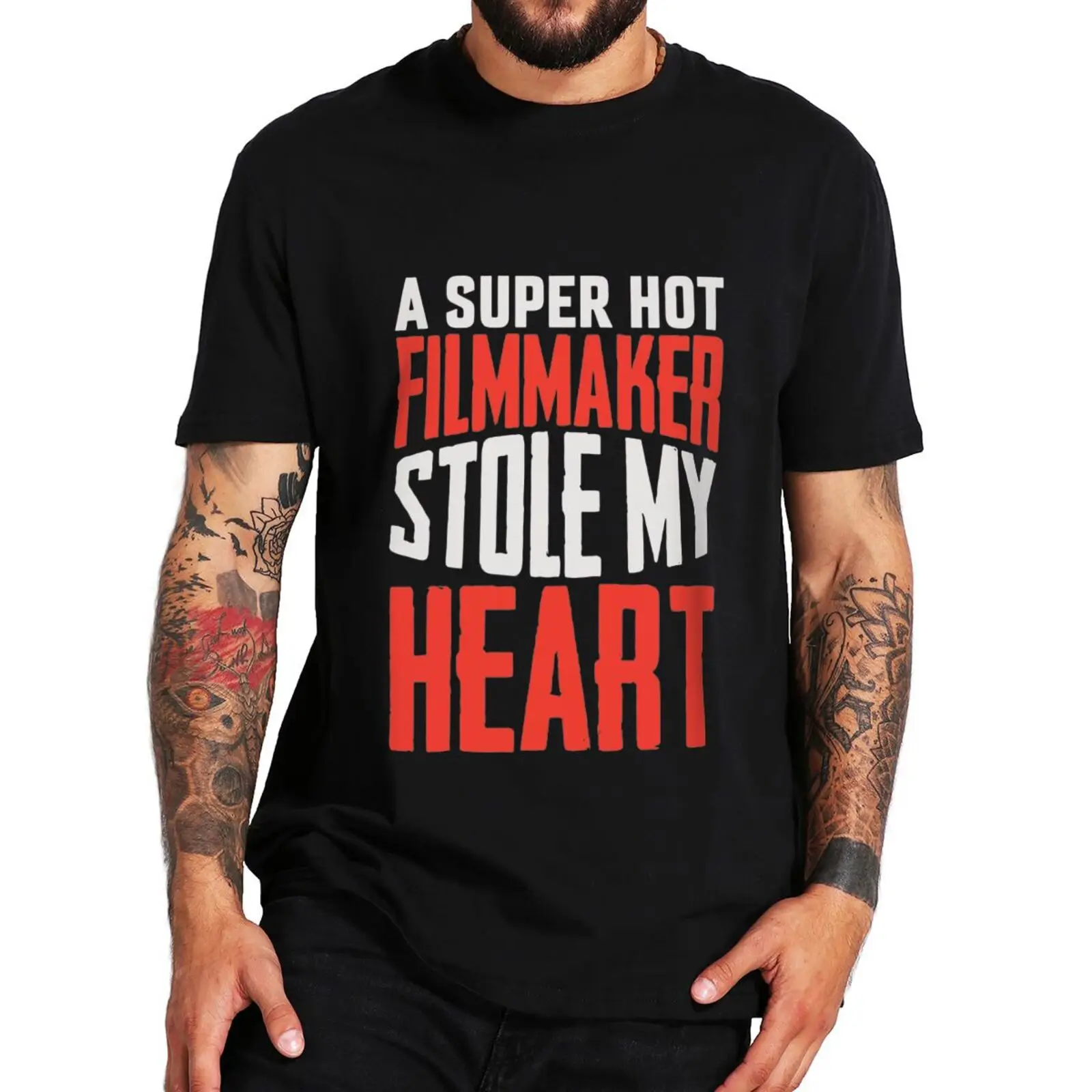 

A Hot Filmmaker Stole My Heart T Shirt Filmmakers Video Movie Fans Short Sleeve Casual Soft 100% Cotton Unisex T-shirts
