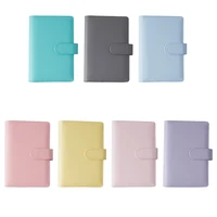 a6 pu leather macaron notebook loose leaf portable note book journal notepad schedule planner cash budget book stationery