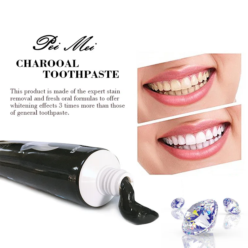 

Charcoal Toothpaste Remove Plaque Stains Tartar Care Teeth Color Corrector Mouth Freshener Whitening Tooth Oral Cleaning 100g