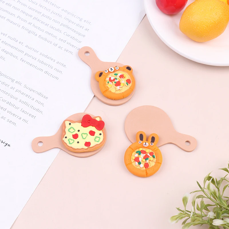 1 Set Dollhouse Miniature Pizza Helpful Plate Pizza Model Kitchen Food Accessories For Doll House Decor Kids Pretend Play Toys