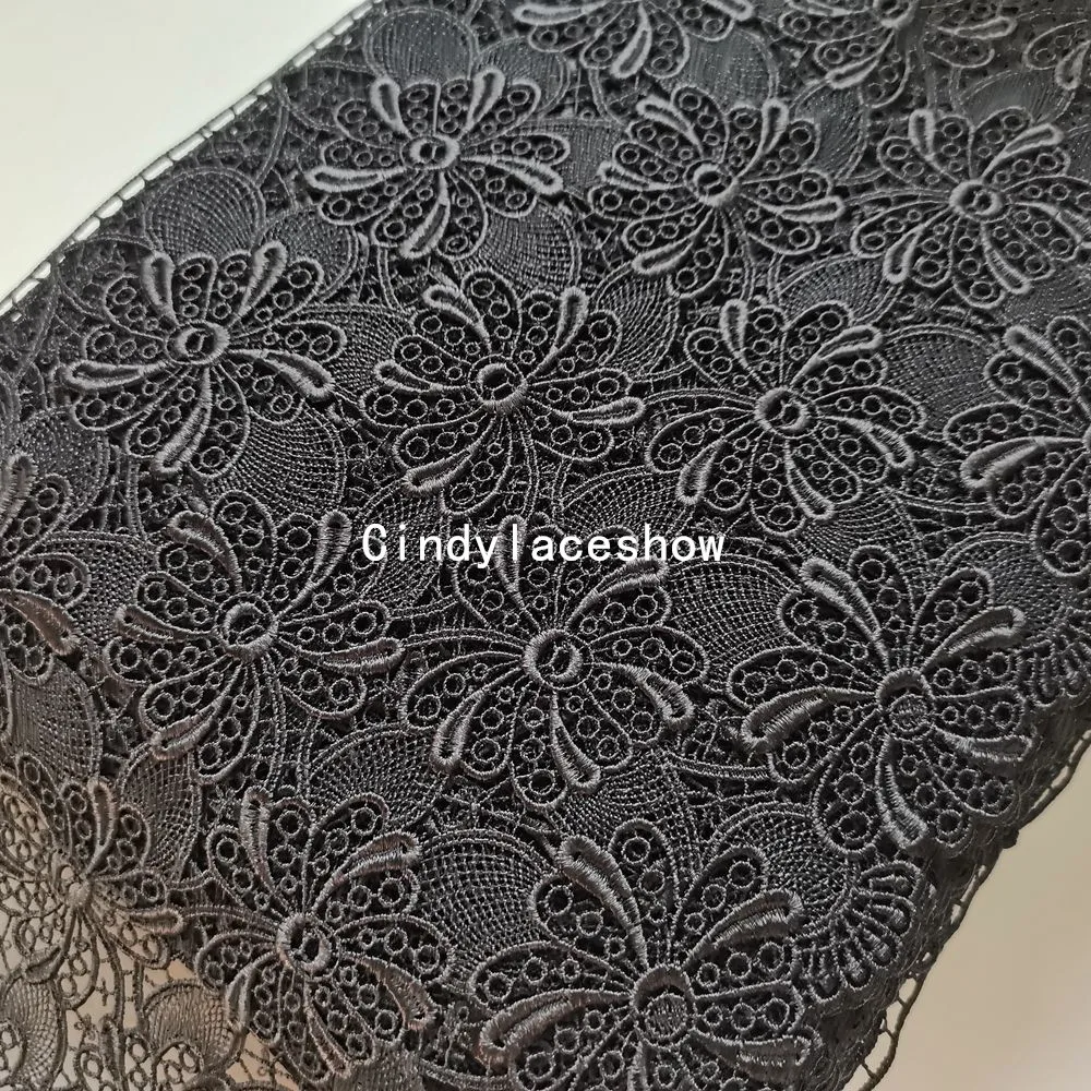 1 метр 19 см ширина черные цветочные вышитые кружевные украшения для шитья