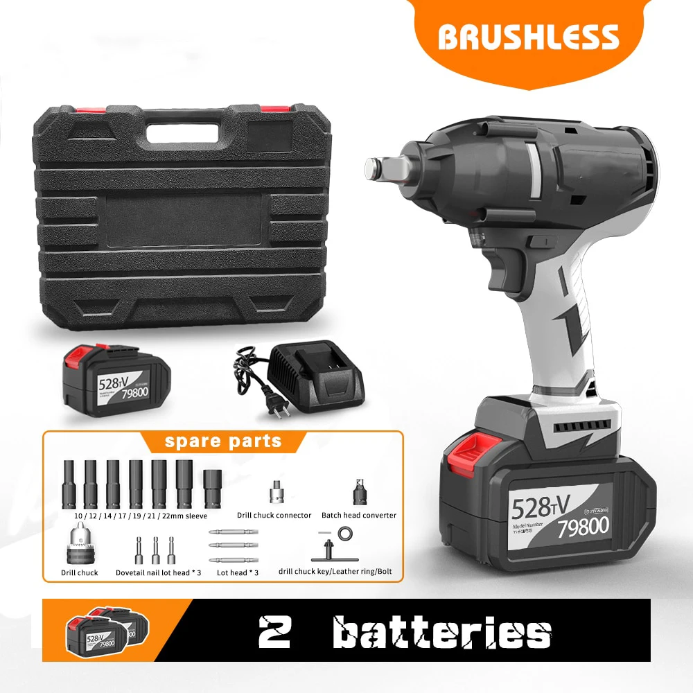 

Промышленный бесщеточный литиевый гаечный ключ 600N, супер крутящий момент, беспроводной электрический гаечный ключ, легкое снятие автомобильных шин