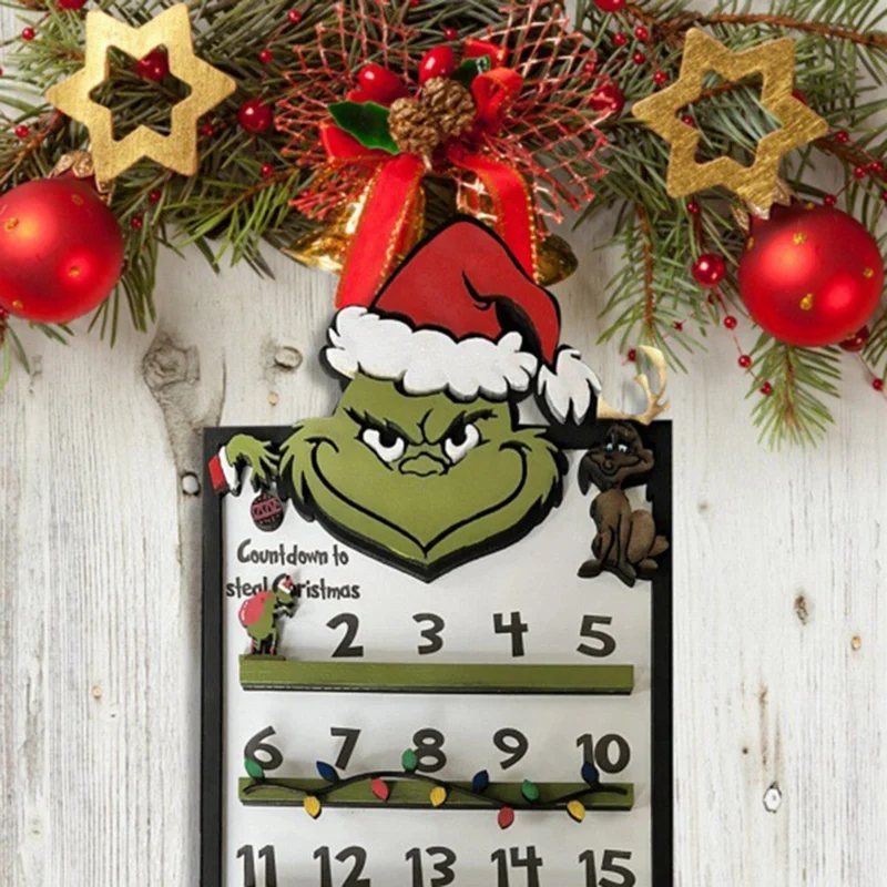 Рождественский календарь настольное деревянное украшение обратного отсчета
