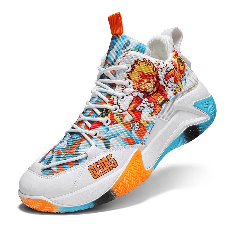 

Orange Basketball Shoes Men Sneakers 2022 Spring New Street Culture Sports Shoes High Quality Competition Basketball Shoes White