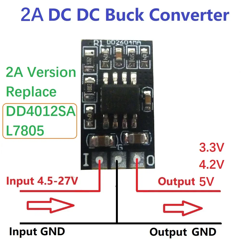2X Mini 10W DC-DC 6V 8.4V 12V 12.8V 14.8V 15V 20V To 3.3V 4.2V 5V Модуль понижающего преобразователя Замена