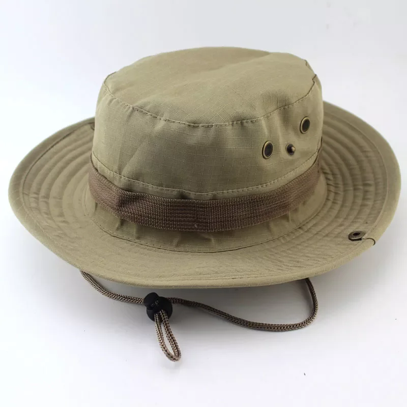 Sale Casual Unisex Outdoor Fisherman Hat Climbing Fishing Camouflage Bunny Hat Jungle Pure Color Round Edge Cap Boonie Hats