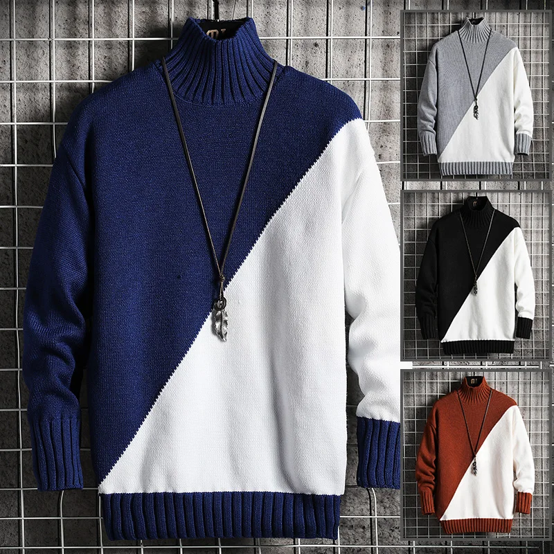 

Spring and autumn men's knitwear leisure long sleeve middle collar knitwear