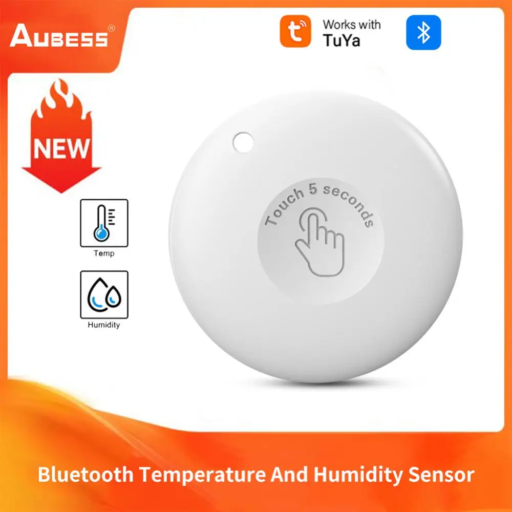 

Aubess Tuya Bluetooth Mini Temperature And Humidity Sensor App Control Digital Weather Station Indoor Room T&H Detector