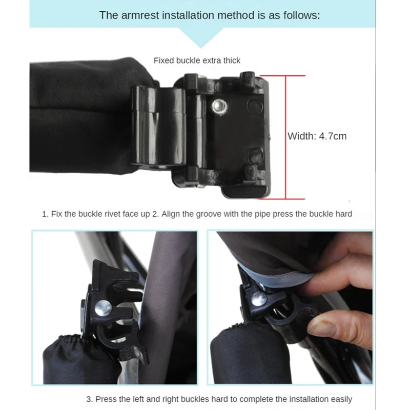 Baby Kinderwagen Griff Schwarz Abnehmbare Armlehne Stoßstange Kinderwagen Vordere Armlehne Kinderwagen Armlehne Zubehör Dropshipping – Detail 1
