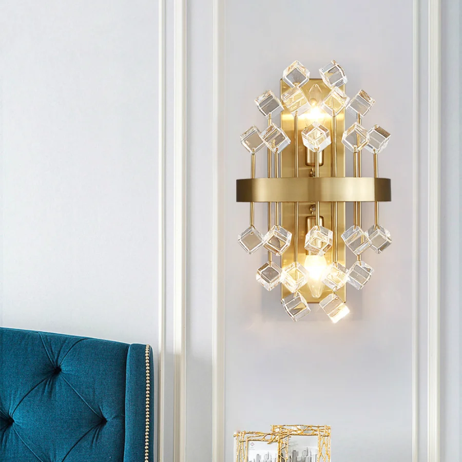 

Gold Modern LED Wall Light For Bedroom Bedside Aisle Corridor Background Simple Wall Lamp Designer Glass Luxury Plated Sconces