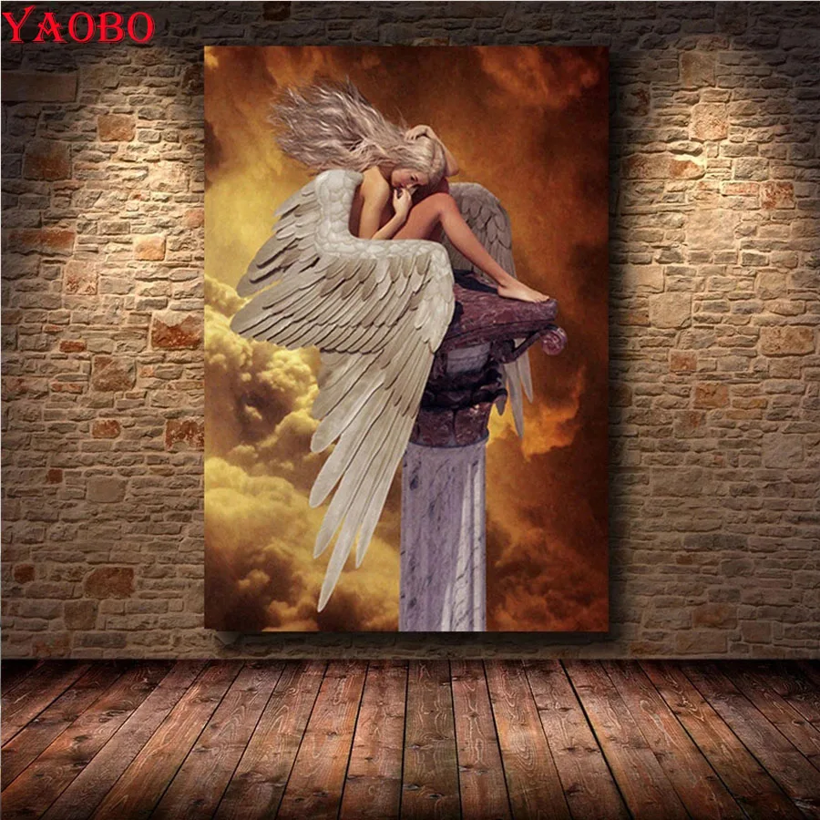 

5D алмазная живопись, красота, ангельская девушка, полная Алмазная вышивка, Готическая мода, искусство, мозаика, картина, вышивка крестиком, и...