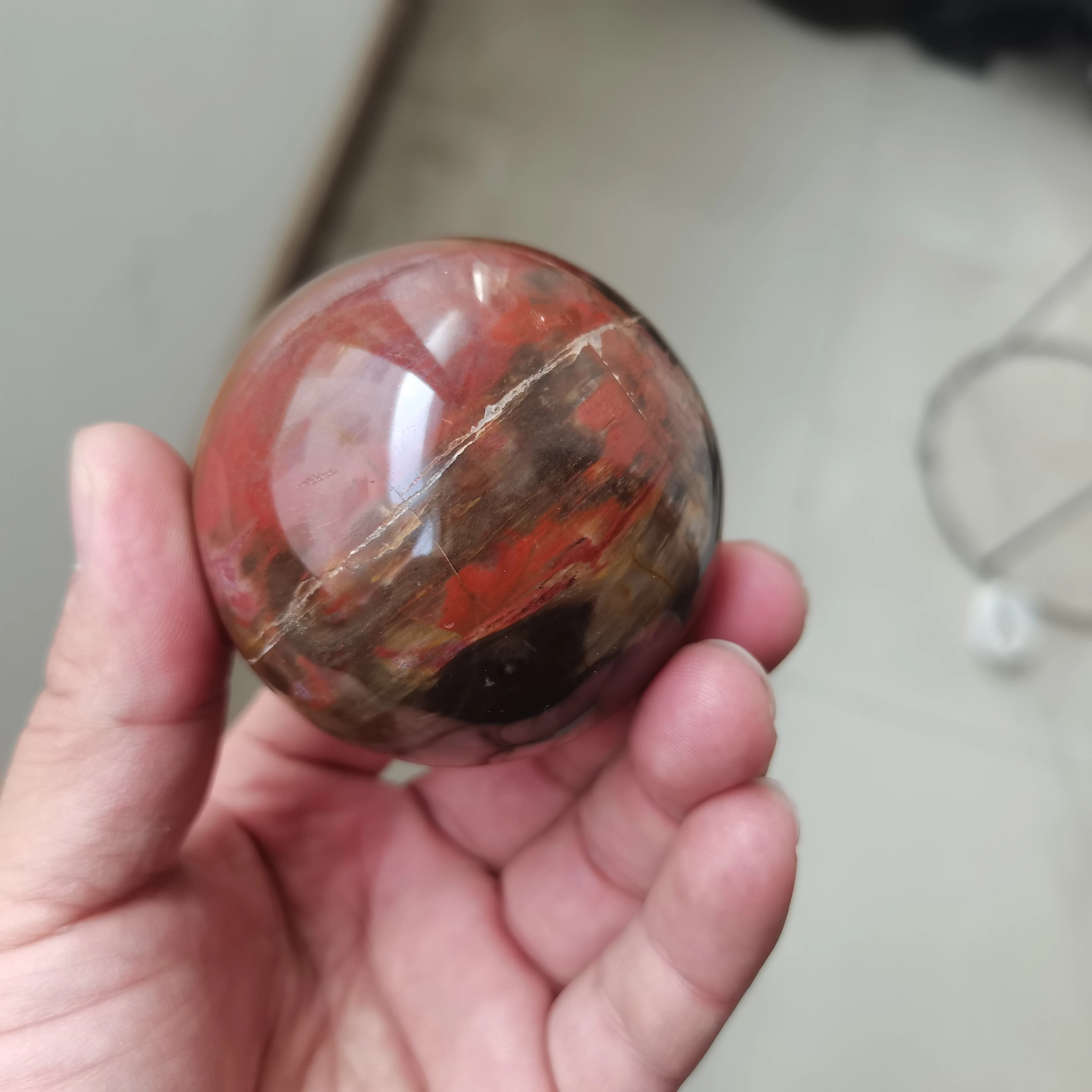 Сферическая Сфера из красной розы 70 мм ископаемый Агат кварц хрустальный шар