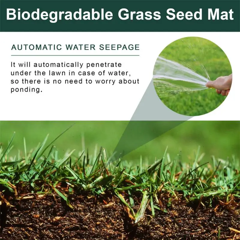 

Environmentally Friendly Artificial Carpet Biodegradable Degradable Non-woven Grass Seed CarpetGarden Supplies Windproof