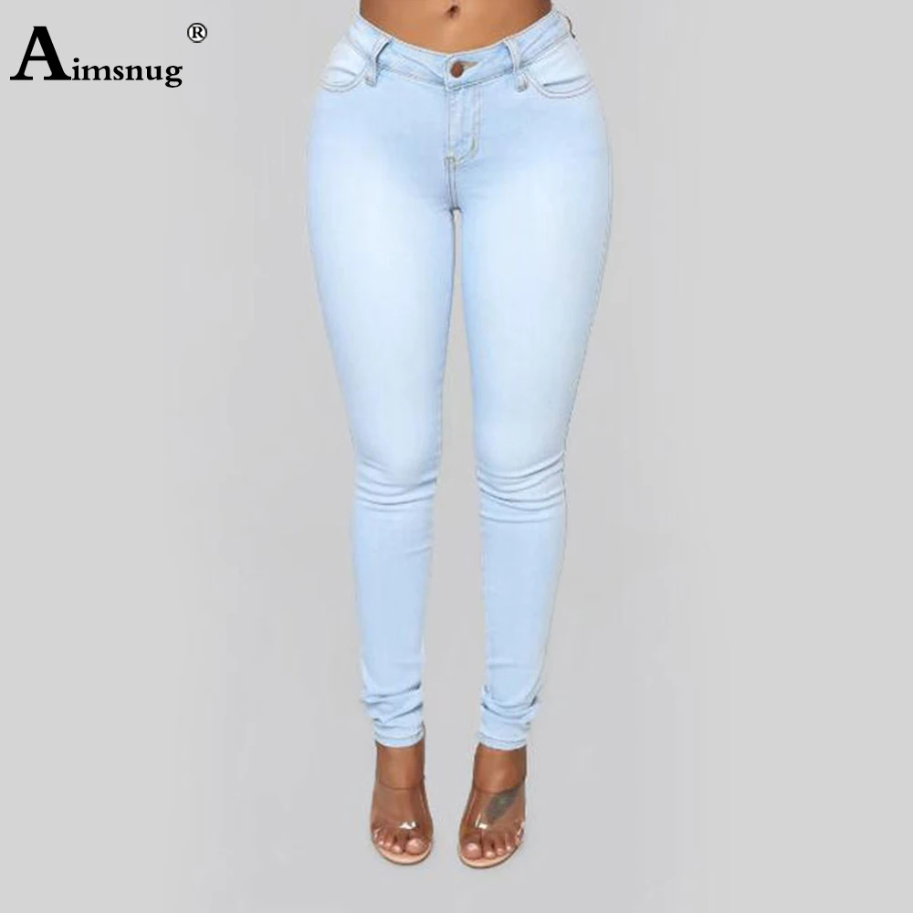 Aimsnug 2022 Spring New Fashion Jeans Demin Pants Women Zipper Pocket Pencil Pants High Cut Female All-matched Demin Trousers