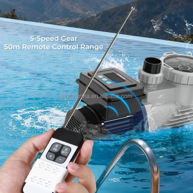 Фото SUNSUN HLK-TS-1100 Высоконапорный циркуляционный насос из нержавеющей стали с дистанционным управлением, переменной частотой и функцией самовсасывания, степень защиты IP54, для №1