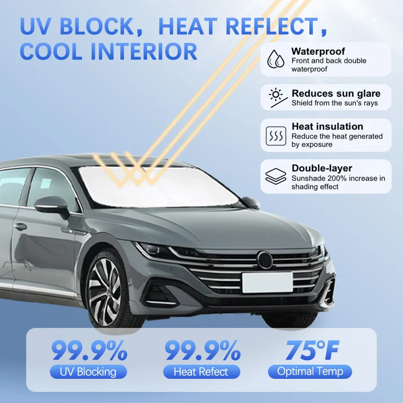 

Солнцезащитный козырек на лобовое стекло автомобиля для Volkswagen VW Arteon 2017-2021, солнцезащитный козырек, защитные блоки, УФ-лучи, летние автомобильные аксессуары
