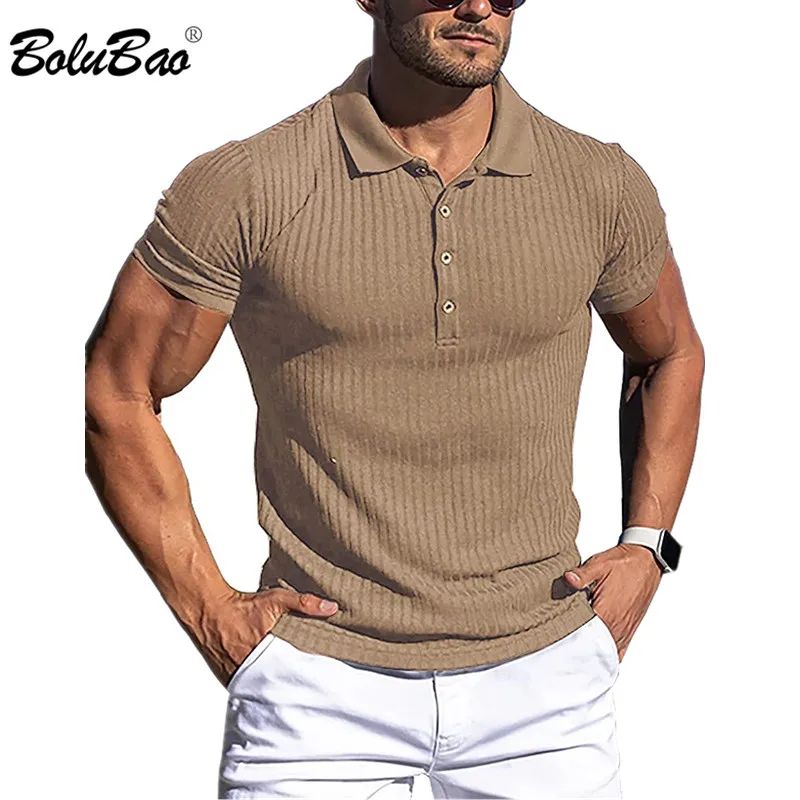 

BOLUBAO 2022 летние мужские рубашки-поло с коротким рукавом мужские поло модные деловые топы Мужские повседневные облегающие однотонные мужская...