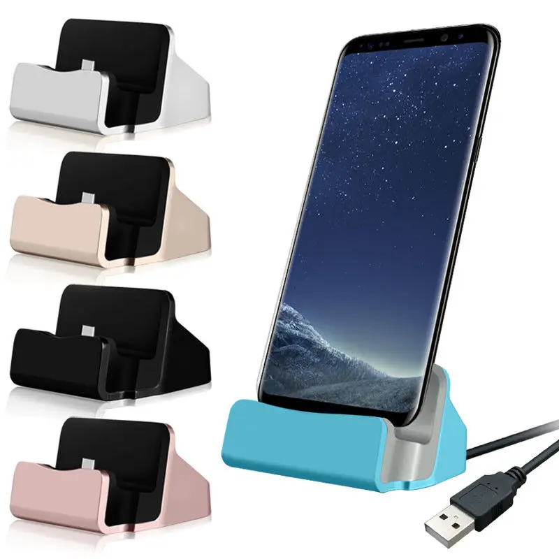 

Type c Micro Charge Sync Dock Charging Station Cradle Stand Charger For Samsung S8 S10 S20 S22 Note 2 4 10 htc LG Xiaomi huawei