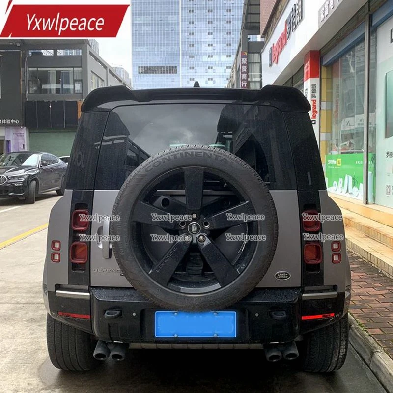 

For Land Rover Defender 2019 2020 2021 High Quality ABS Plastic Gloss Black Carbon Fiber Look Rear Roof Spoiler