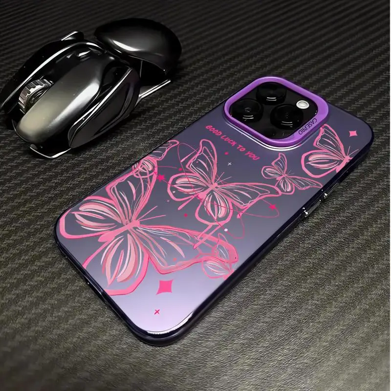 чехол для телефона Apple iPhone 11 14 Pro Max 13 XR 12 XS 15 Plus защитный из ТПУ Good Luck To You Butterfly