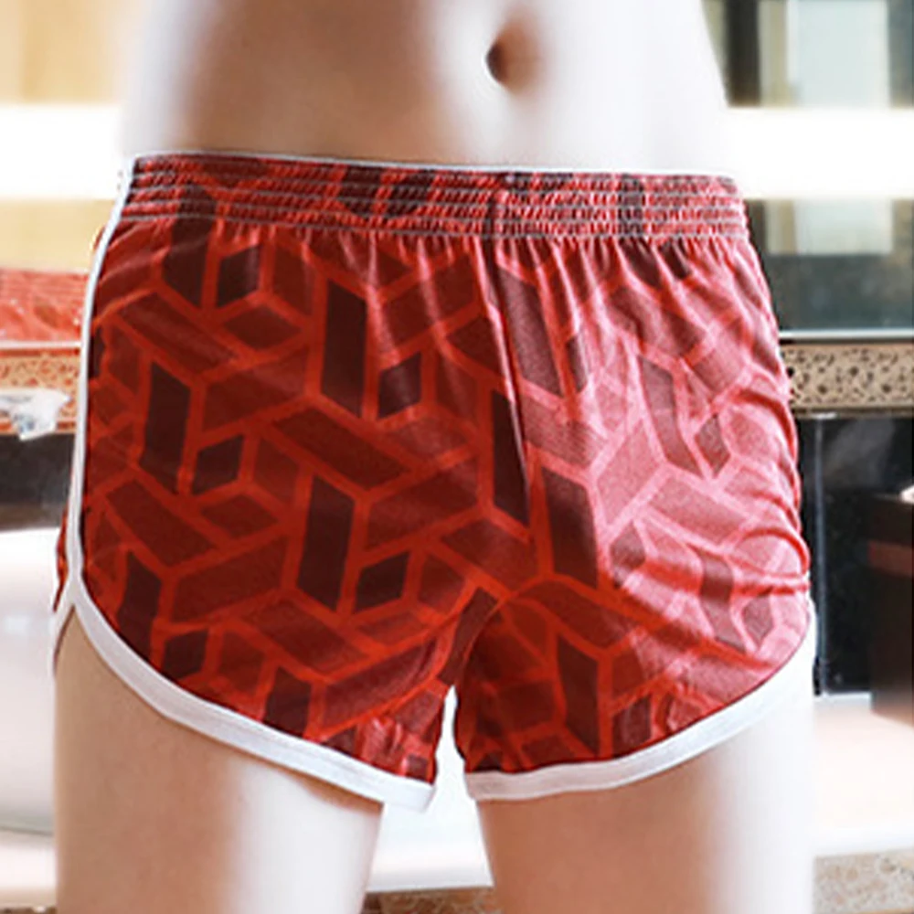 

Men Underwear Shorts Trunks Ultra Thin Mid Waist M~2XL Print Underpants Underwear Arrow Pant Boxer Breathable Lightweight