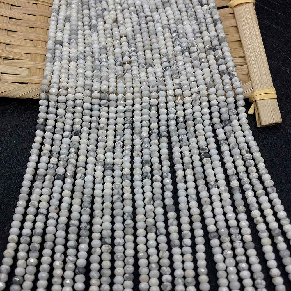 

Natural Stone White Pine 2x3 3x4 5x6mm Bulk Spacer Beads For Jewelry Making DIY Handmade Fashion Necklace 15 Inch Small Stones