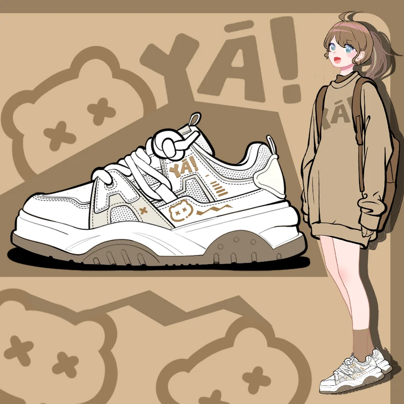 

Amy and Michael Cute Casual Sports Sneakers for Girls Students Breathable Comfor Shoes Lace Up Low Top Female Women Trainers