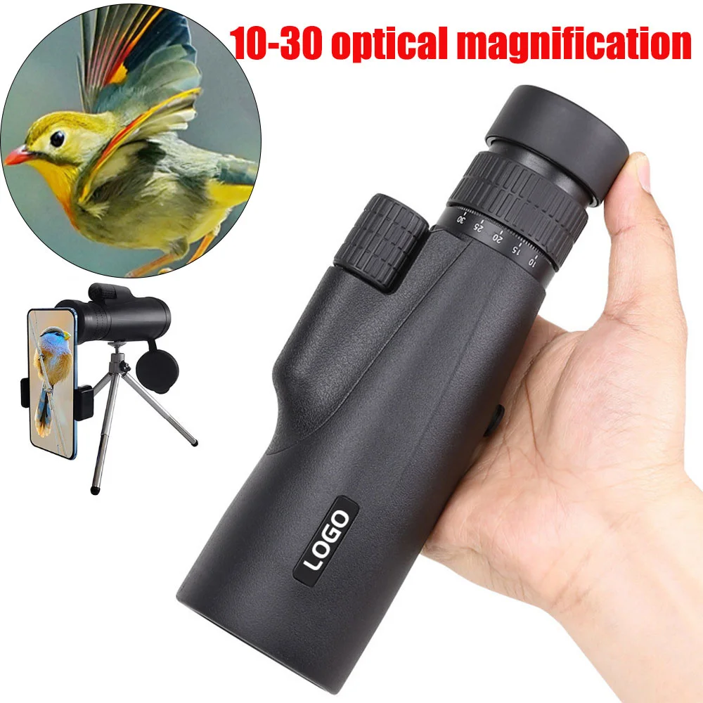 

10-30x50 Monocular Professional Zoom Telescope Low Light Vision Anti-Fog BAK4 Prism Waterproof for Hunting Camping Bird Watching