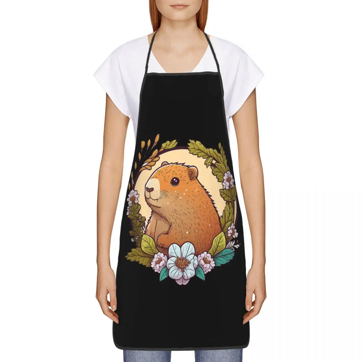 Индивидуальный нагрудник с милыми животными гигантская капибара фартук для