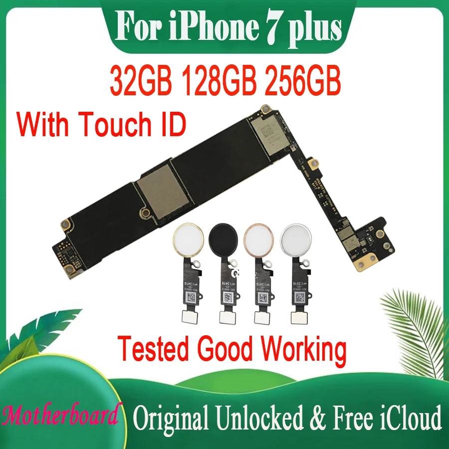 Placa base iCloud para Iphone 7 Plus, placa lógica con sistema Lte 4G Wcdma Gsm, color rosa, dorado, plateado y negro