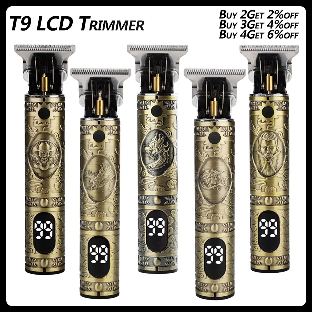 

2021 T9 0mm Professional Hair Clipper Beard Trimmer Electric Rechargeable Men Hair Shaver Beard Barber Hair Cut Cutting Machine