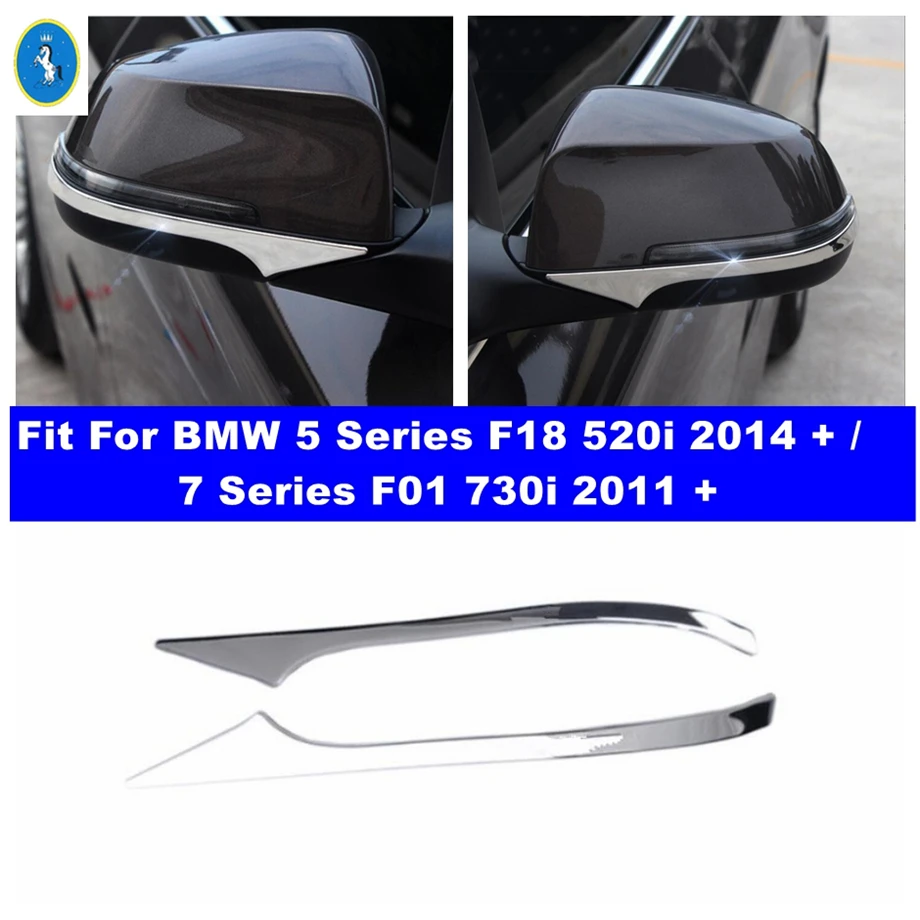 

Side Rearview Mirror Strip Cover Trim For BMW 5 Series F18 520i 2014 - 2016 / 7 Series F01 730i 2011 - 2014 Exterior Accessories