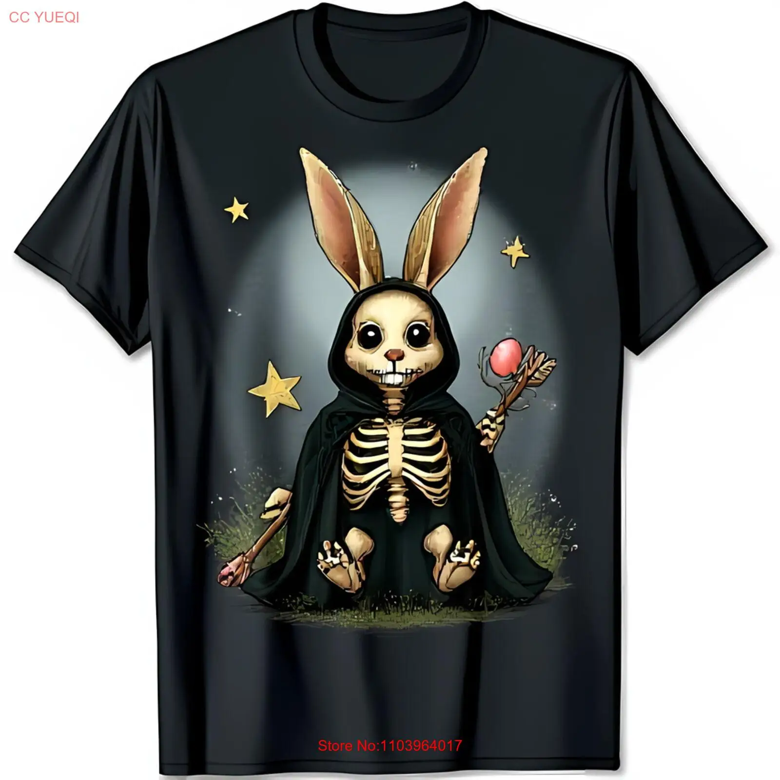 Черная футболка со скелетом и рисунком таинственный темный дизайн