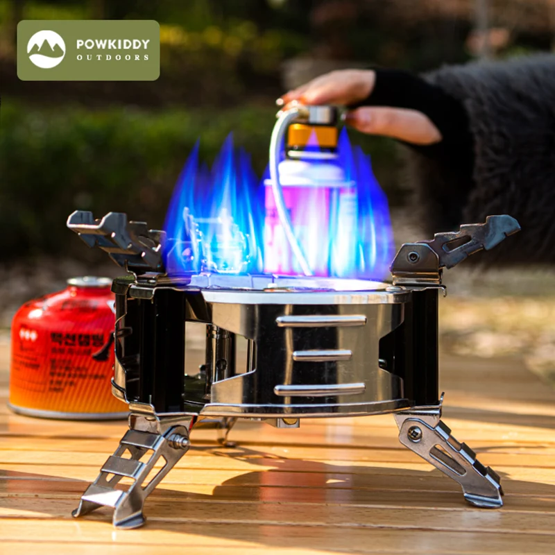 

Портативная газовая плита Powkiddy Outdoor pk004, ветронепроницаемая плита с тремя головками