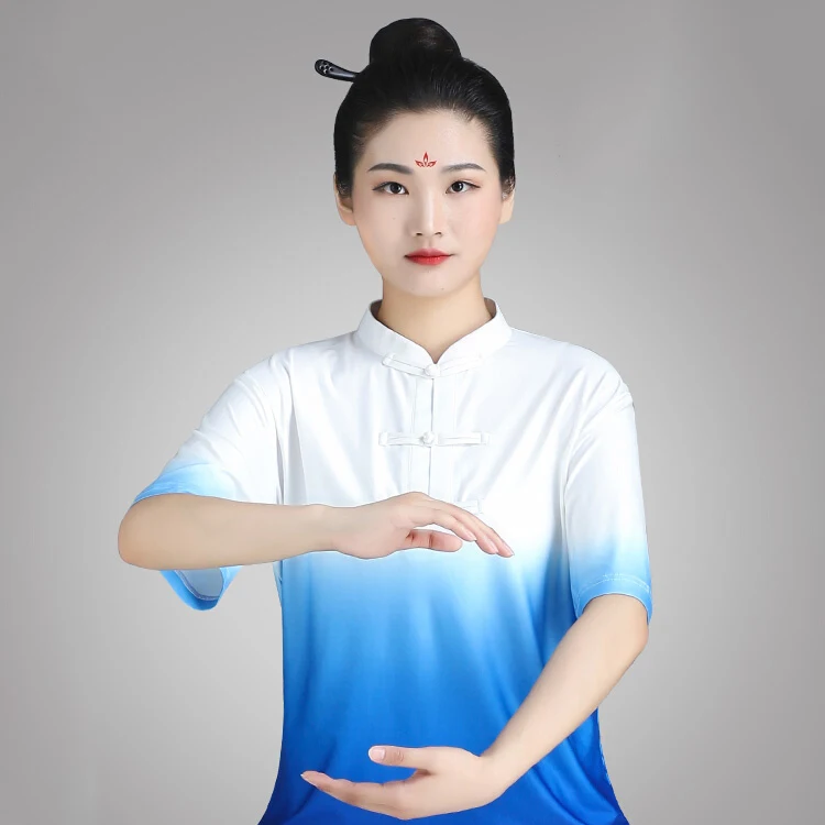 

Летние дышащие рубашки с коротким рукавом кунг-фу тренировочные винтажные спортивные топы боевые искусства форма тайцзи